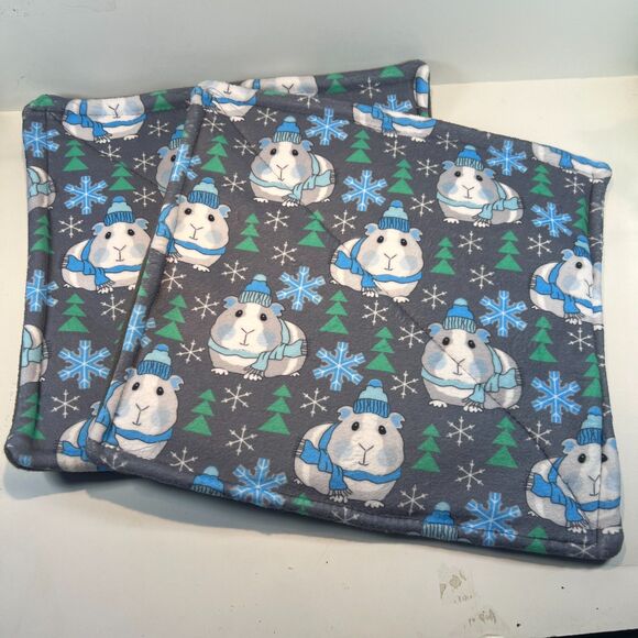 Guinea Pig Winter Piddle Pads Set 2 Fleece 11" New Most Popular Design Washable - Picture 4 of 4